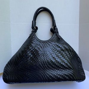 Cole Haan Black Genevieve Large Triangle Tote Bag